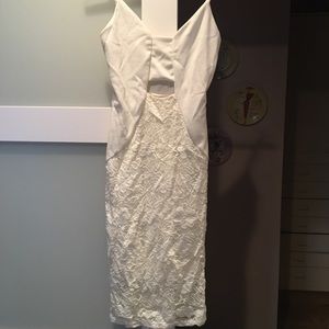 Sexy keyhole bodycon white dress